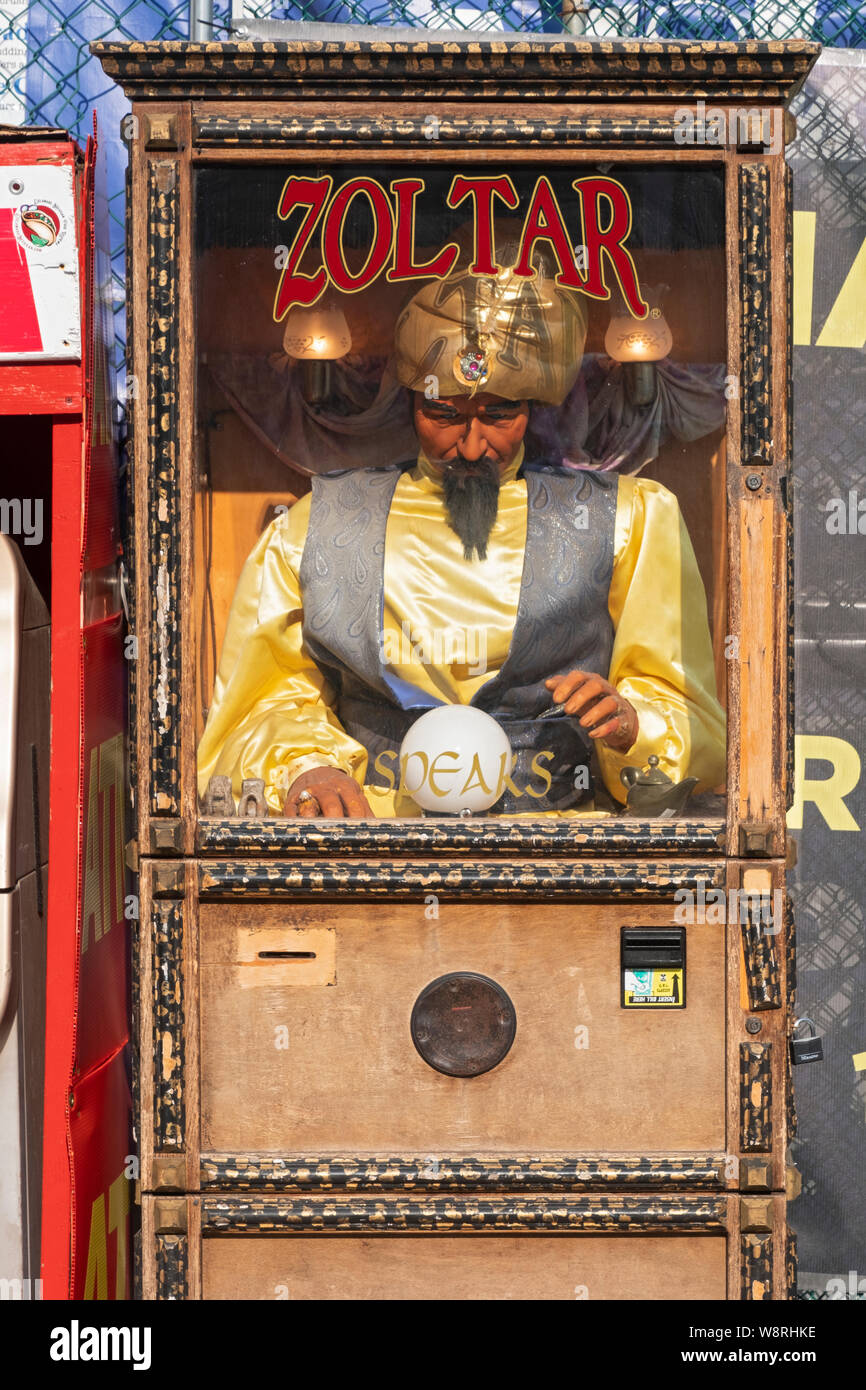 ZOLTAR.  A speaking fortune telling machine off the boardwalk in Coney Island, Brooklyn, New York City. Stock Photo