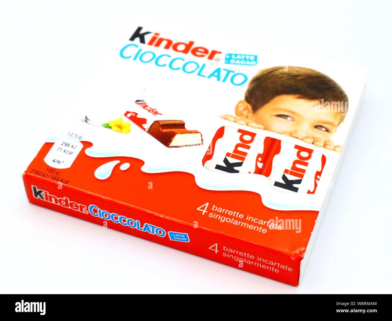 Kinder Chocolate Bars. Kinder is a brand of products made in Italy by Ferrero Stock Photo Alamy