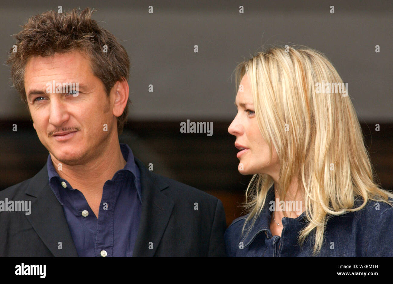 Actor sean penn with his wife robin wright penn hires stock