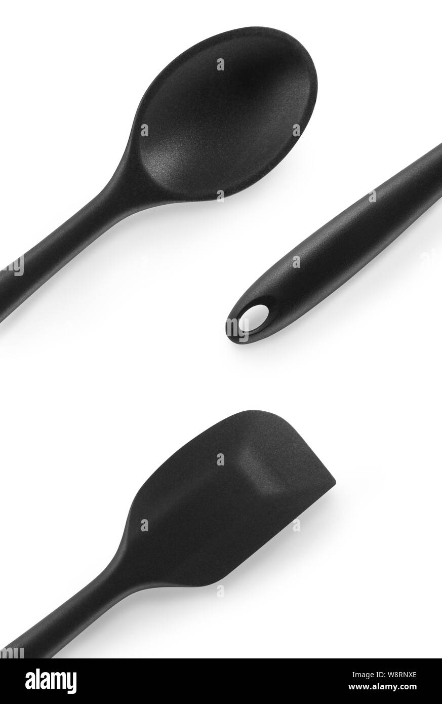 https://c8.alamy.com/comp/W8RNXE/collection-of-black-plastic-and-silicone-kitchen-spatula-and-spoon-isolated-on-white-background-W8RNXE.jpg