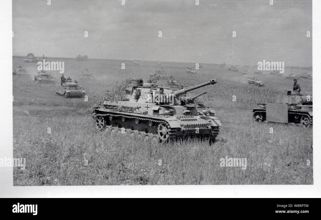 German Panzer lV Tank on the Russian Front 1943 Stock Photo