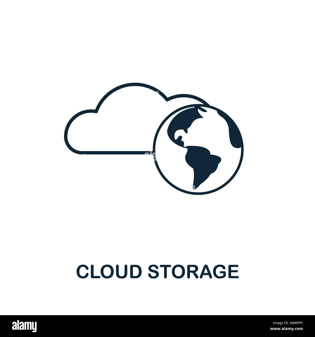 Cloud Storage icon outline style. Simple glyph from icons collection. Line Cloud Storage icon for web design and software Stock Vector