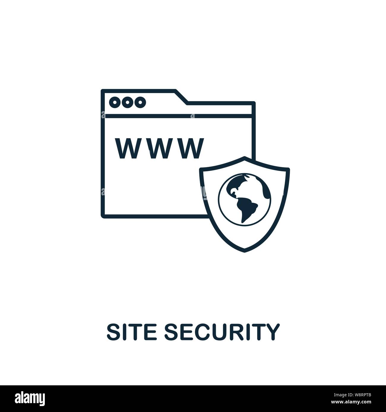 Site Security icon outline style. Simple glyph from icons collection. Line Site Security icon for web design and software Stock Vector