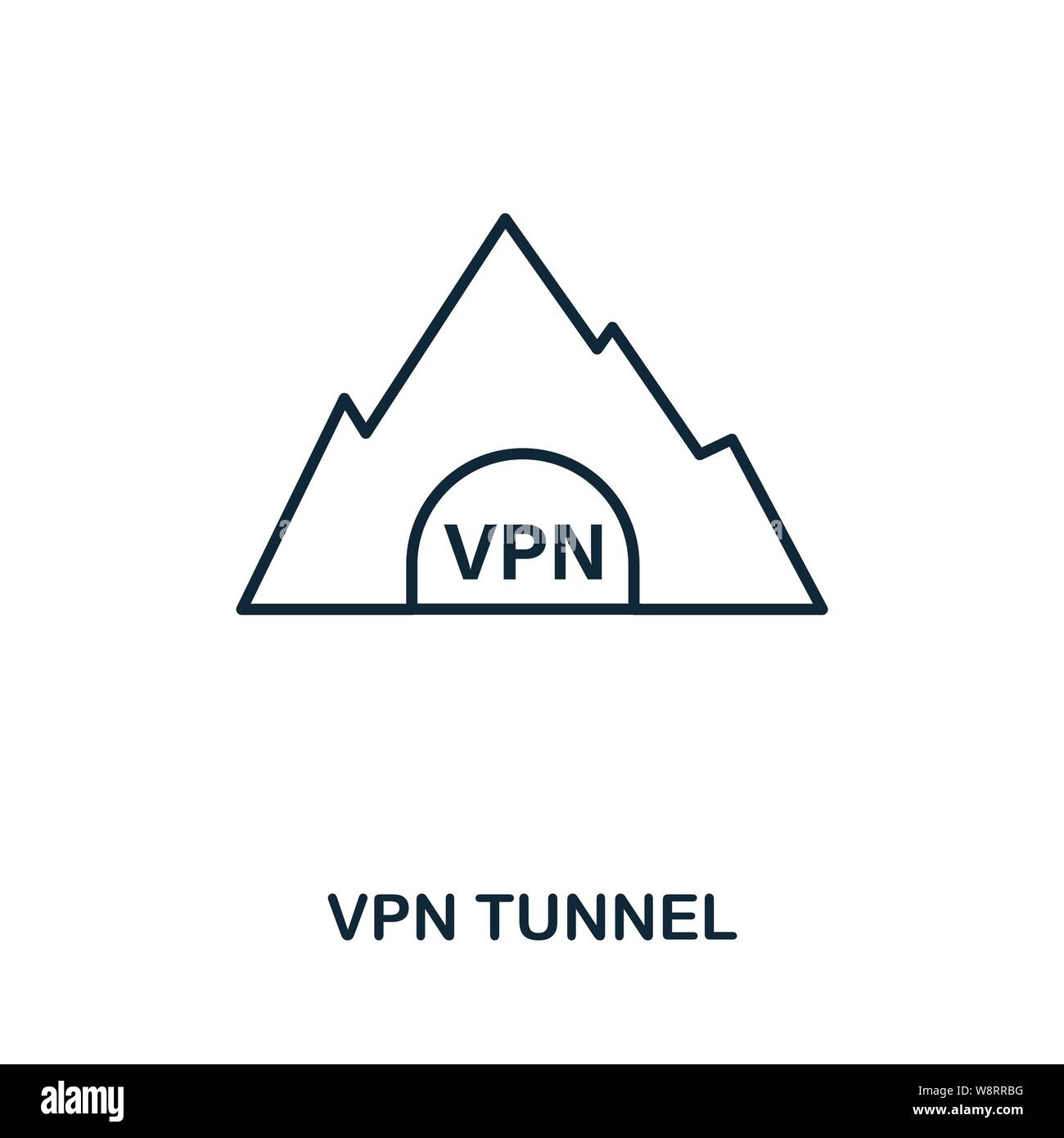 Vpn Tunnel Icon Outline Style Simple Glyph From Icons Collection Line Vpn Tunnel Icon For Web Design And Software Stock Vector Image Art Alamy