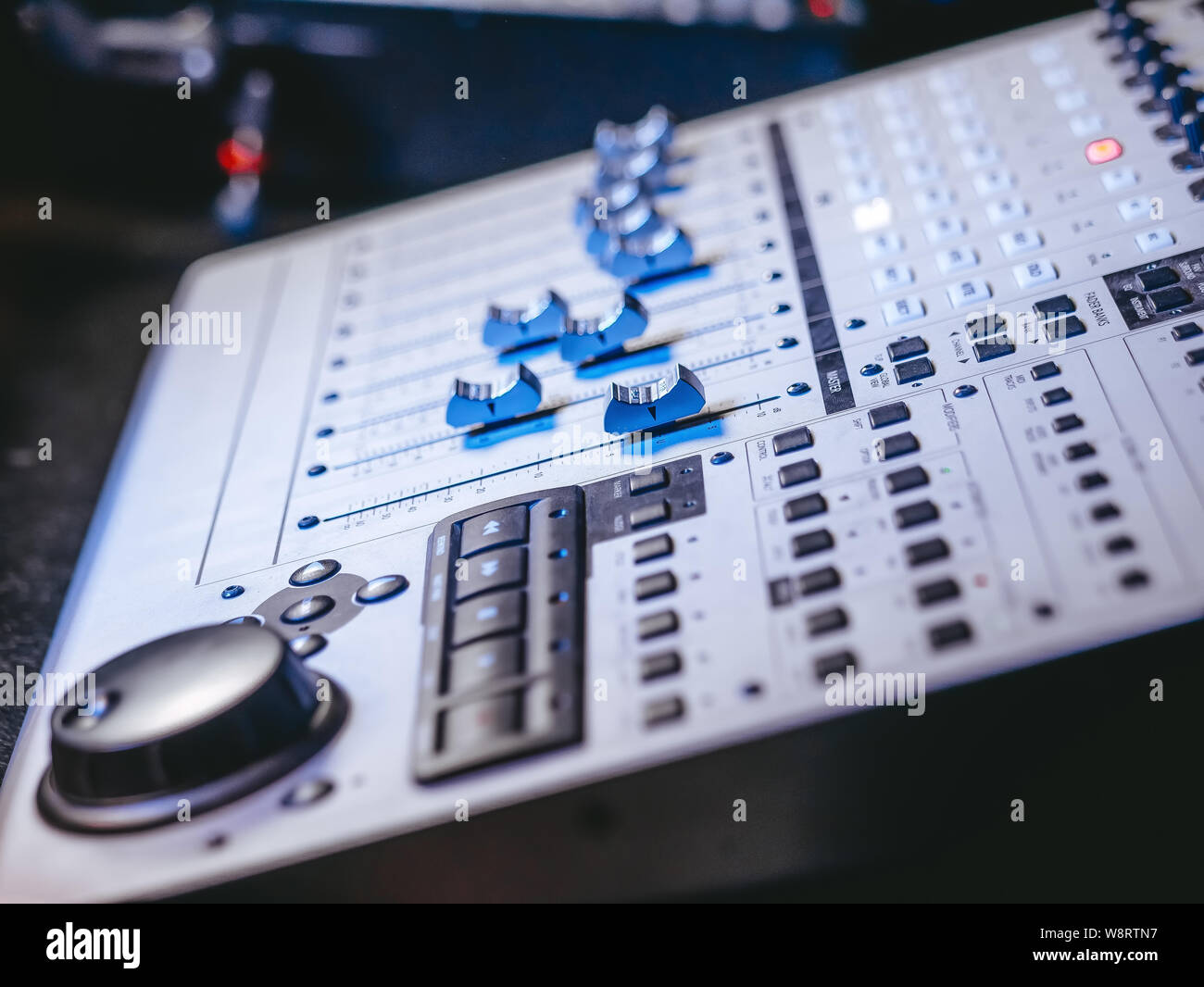 Professional Recording Studio. Interface of equipment for sound