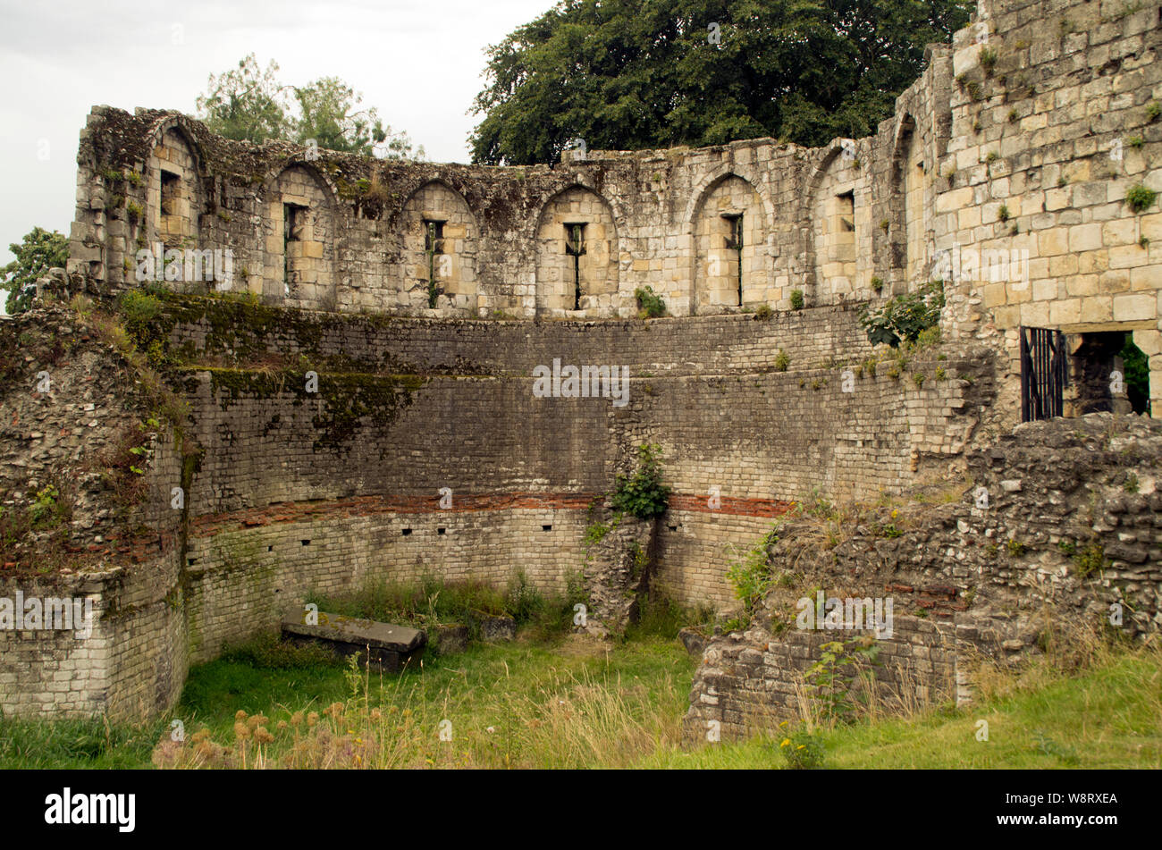 Remains of the Roman defesive walls in York, the Multiangular Tower Stock Photo