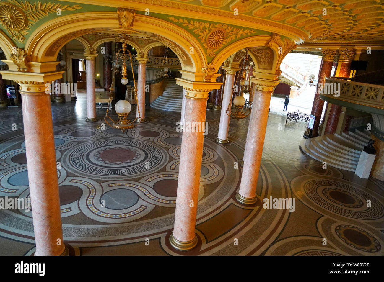 Interior of the Romanian Athenaeum,  a concert hall in the center of Bucharest, Romania Stock Photo