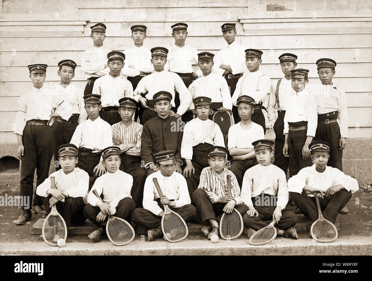 1890s Japan - Japanese Students in Uniform ] — A group of male