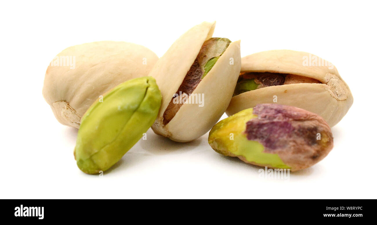 Pistachio nuts. Isolated on a white background Stock Photo - Alamy