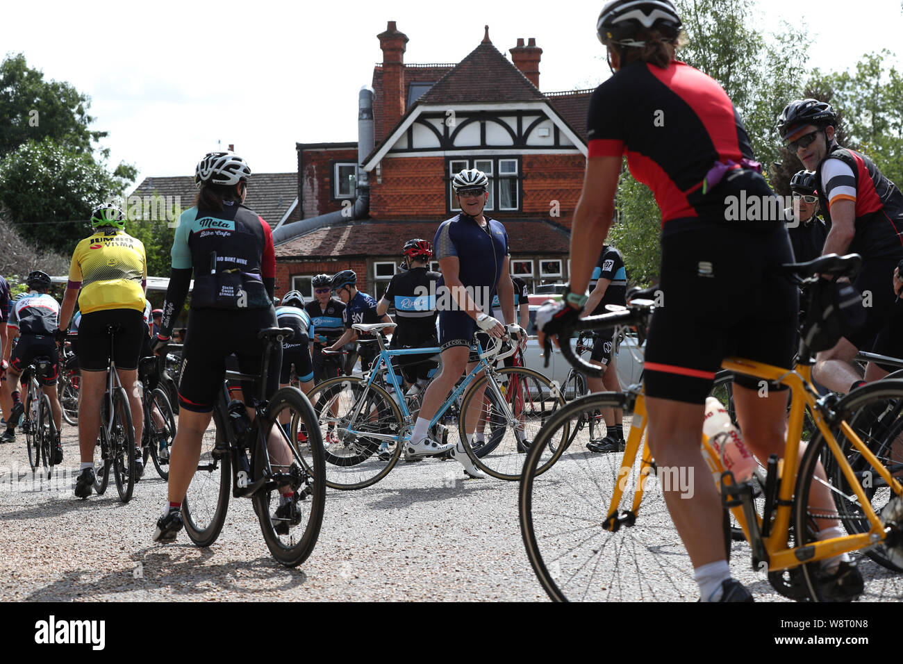 Bicycle repair cafe hi-res stock 