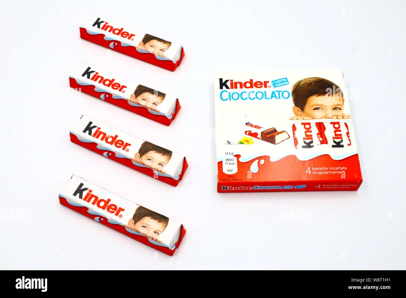 Kinder Chocolate Bars. Kinder is a brand of products made in Italy