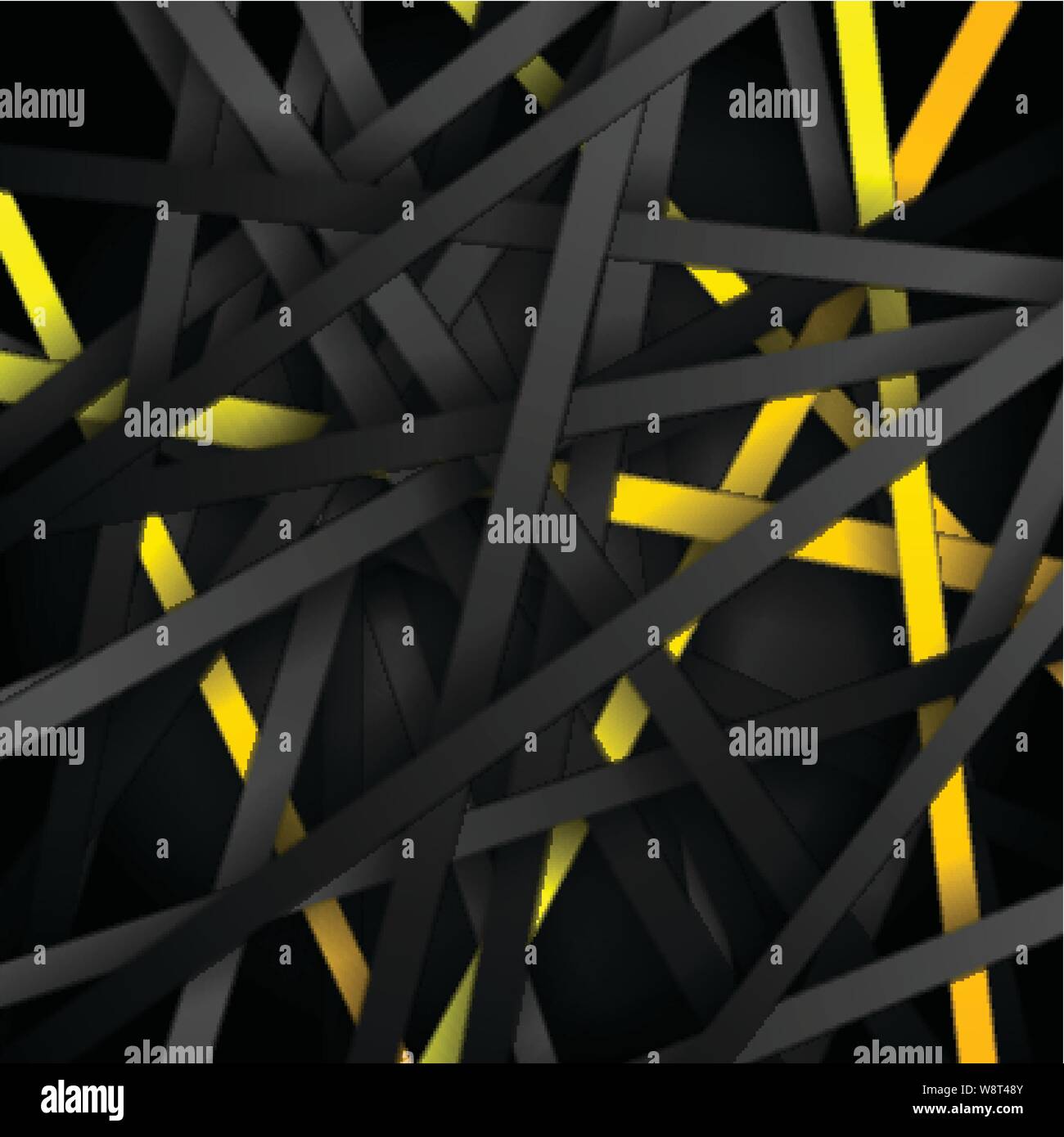 Black and yellow stripes abstract tech background. Vector design Stock ...
