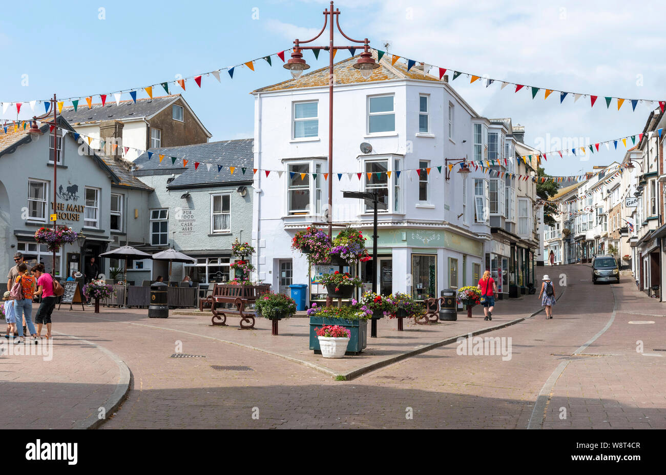 Seaton, Devon, England, UK. August 2019. Town centre of Seaton a