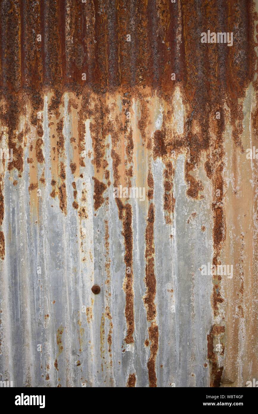 Rusty zinc metal sheet, Corrugated zinc tile pattern, wall materials