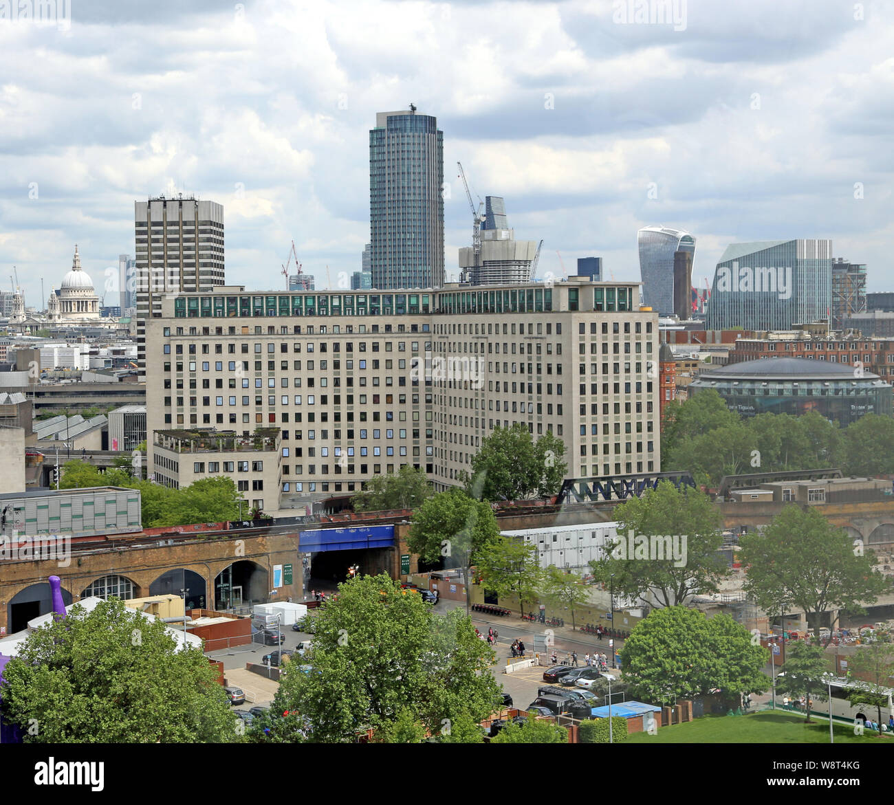 London, Great Britain -May 22, 2016: London cityscape with business public buildings, view from above Stock Photo