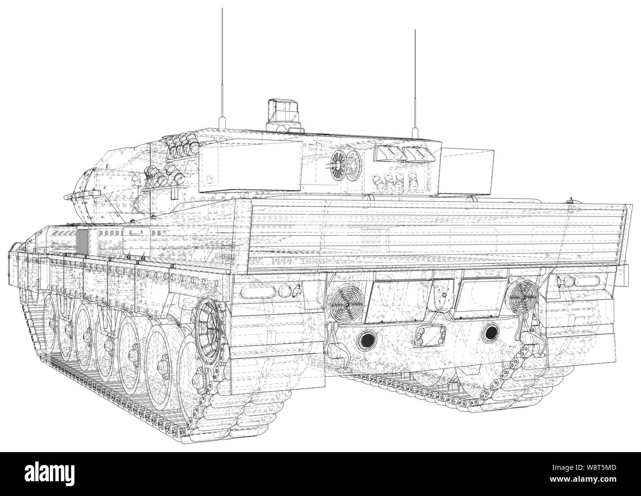 Military machine. EPS10 format. Vector created of 3d Stock Vector