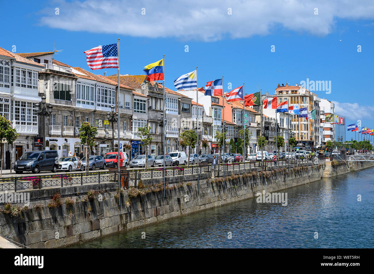 The Seafront at Baiona, in Pontevedra Province, Southern Galicia, Spain Stock Photo