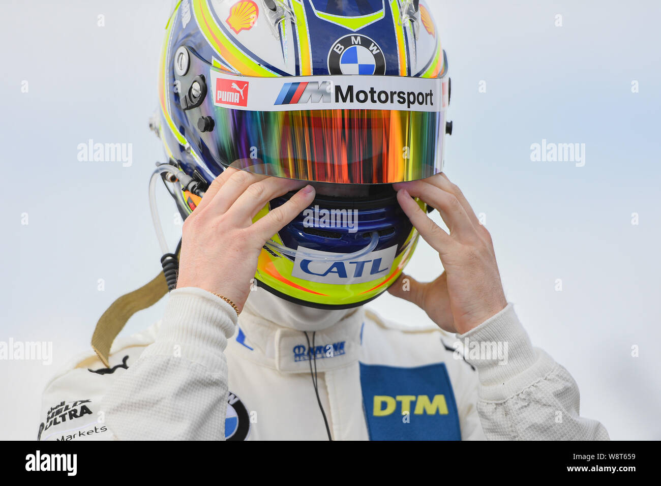 Kent, UK. 11th August 2019. Joel Eriksson (BMW Team RBM) gets ready during DTM Race 2 of the DTM (German Touring Cars) and W Series at Brands Hatch GP Circuit on Sunday, August 11, 2019 in KENT, ENGLAND. Credit: Taka G Wu/Alamy Live News Credit: Taka Wu/Alamy Live News Stock Photo