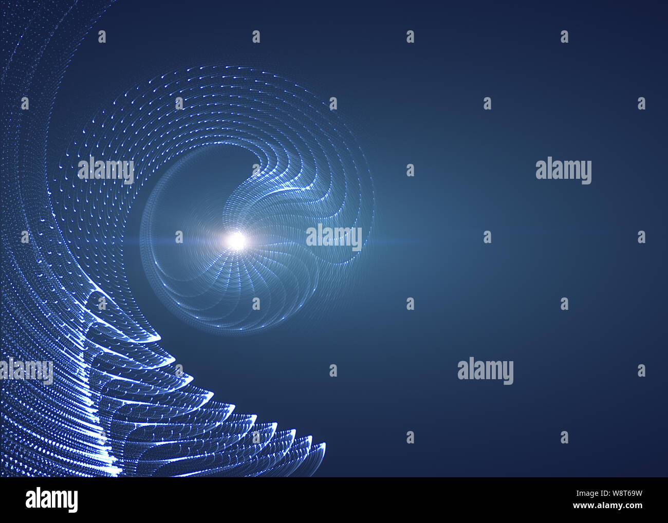 Abstract Blue Background With Curved Lines And Glowing Light Stock ...