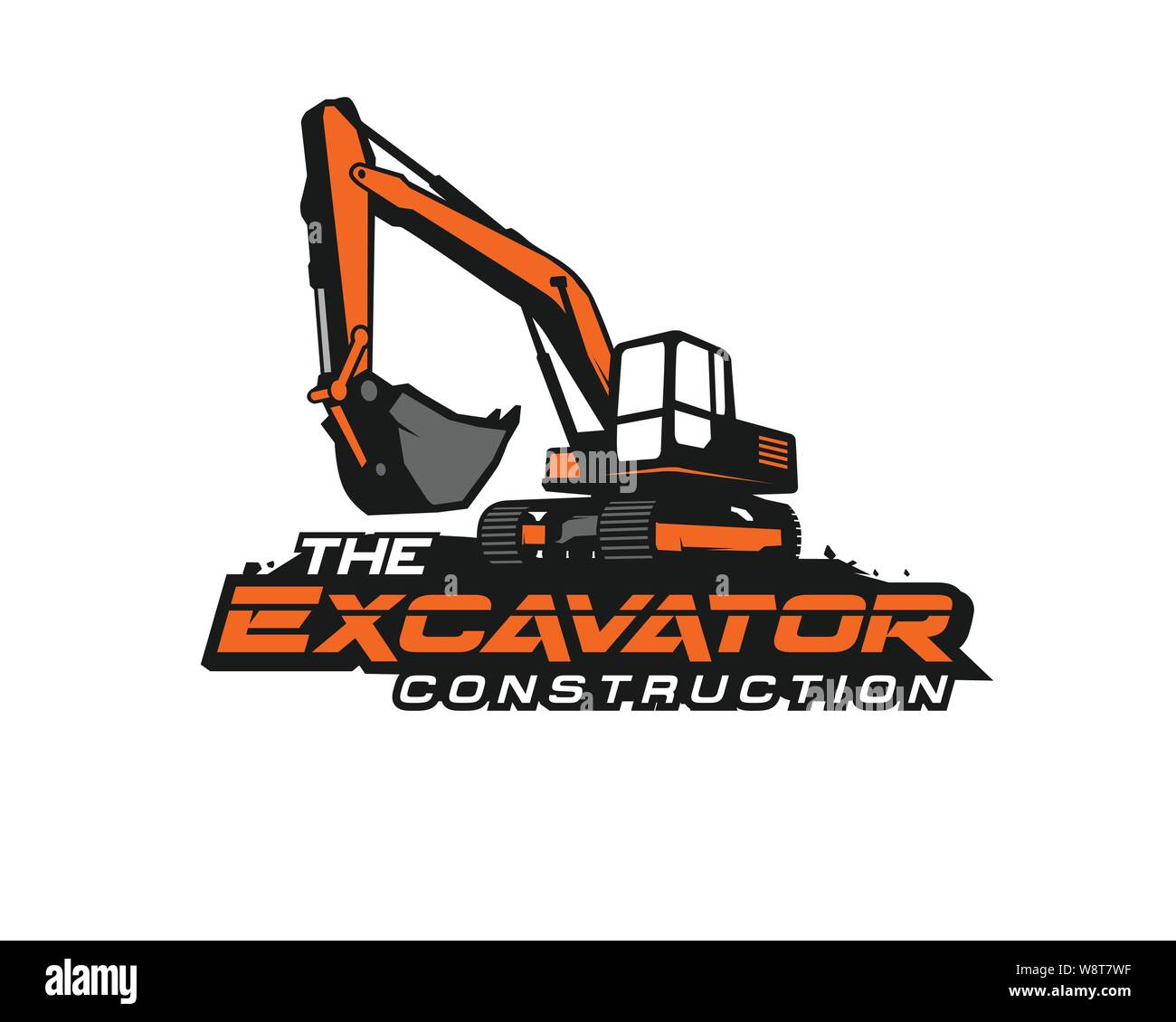 Excavator logo template vector. Heavy equipment logo vector for