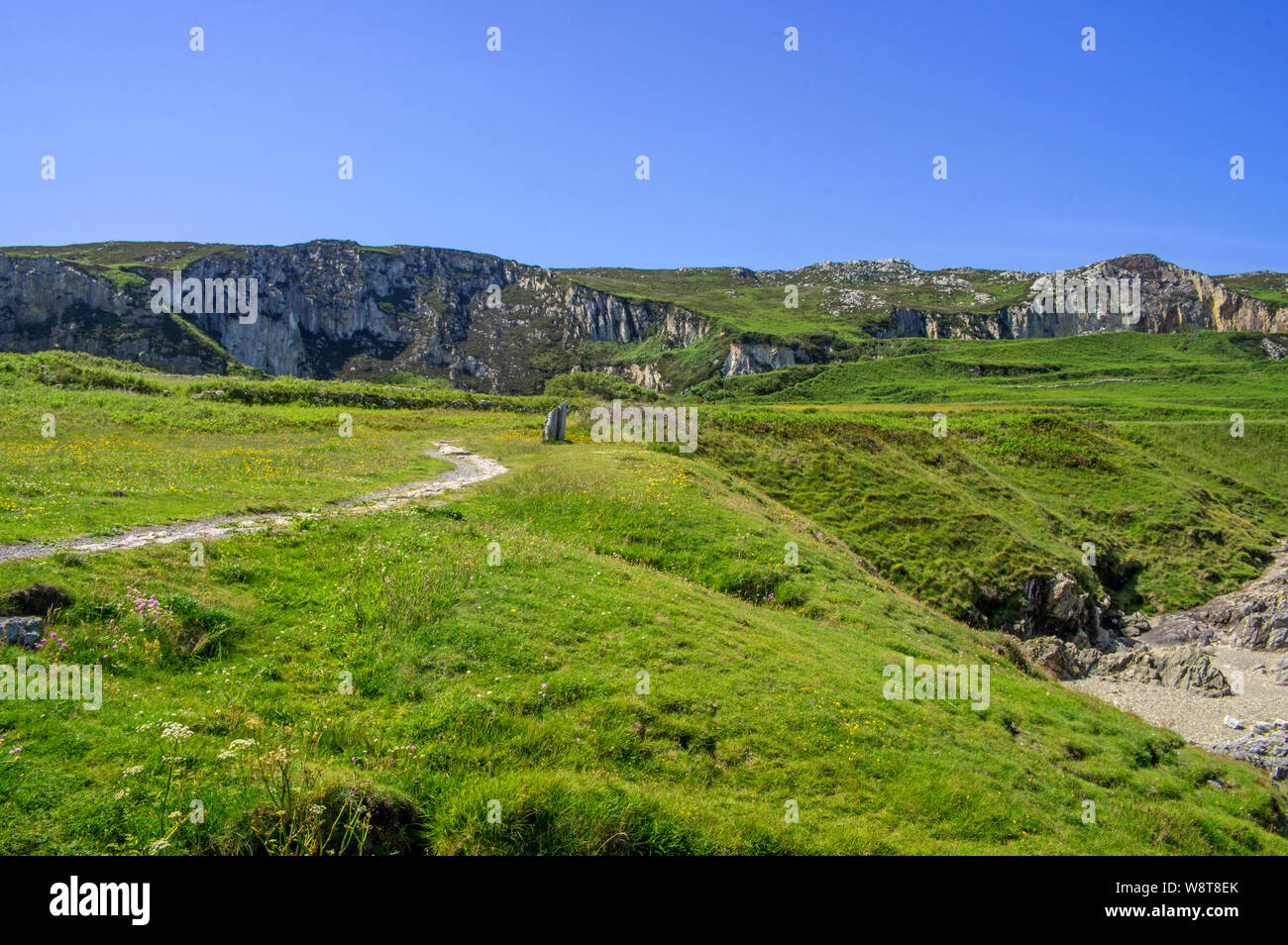 An area of coast near Holyhead popular with locals and visitors Stock