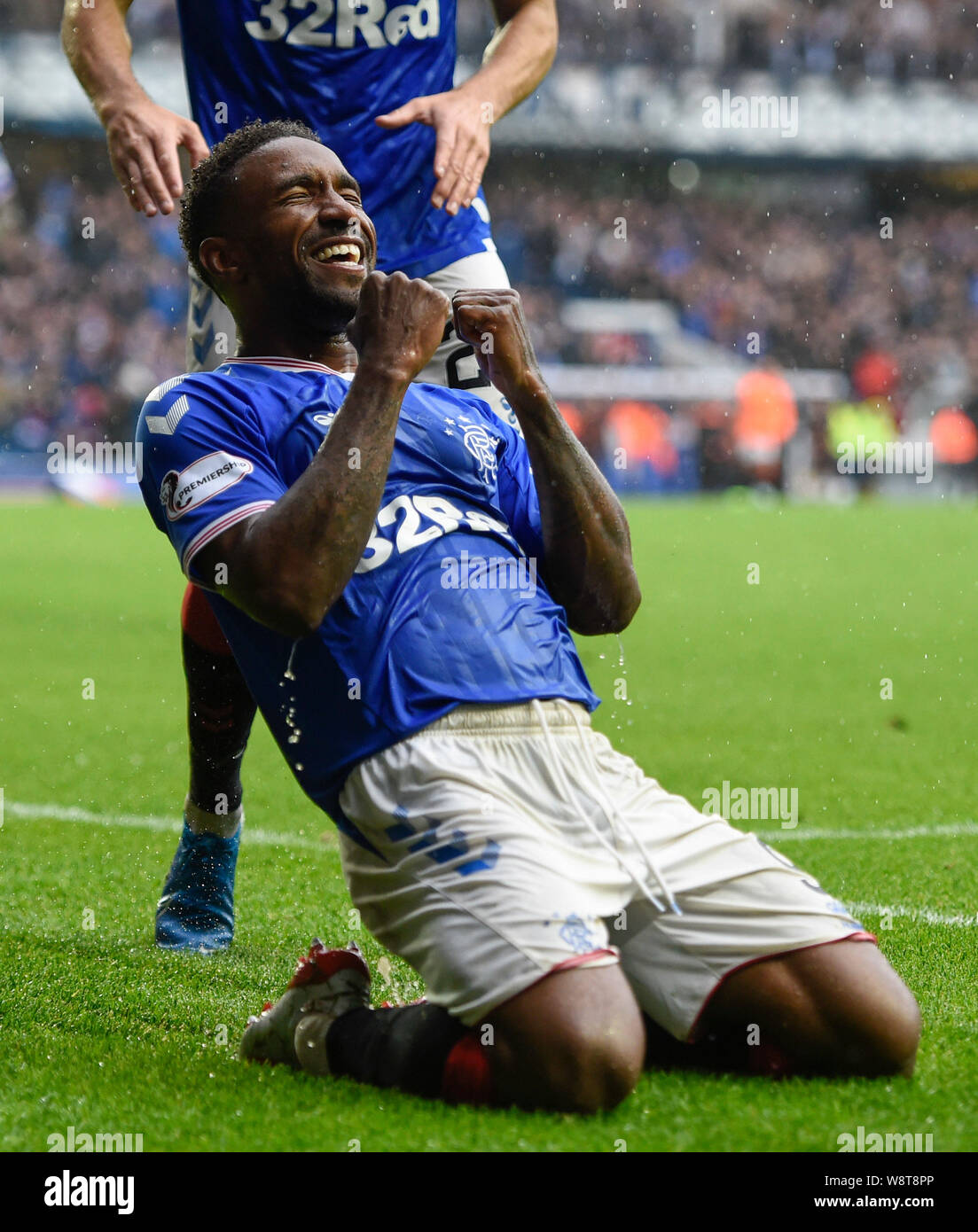 Rangers Jermain Defoe celebrates after scoring his sides third goal ...
