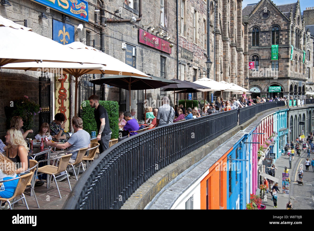 Victoria Terrace above Victoria Street, Edinburgh, Scotland, UK Stock Photo