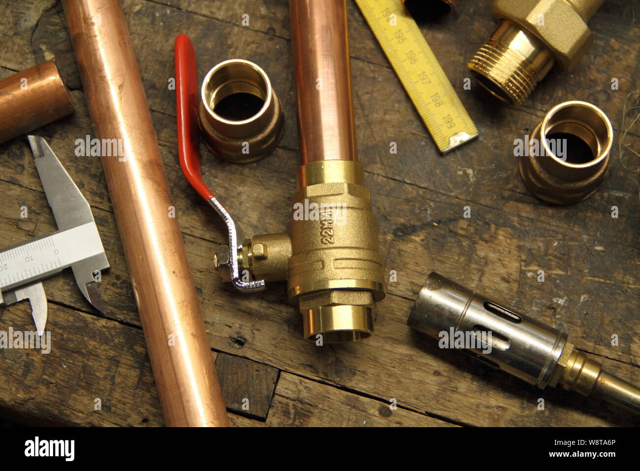 Installation Materials Example Installation material on a workbench Stock Photo - Alamy