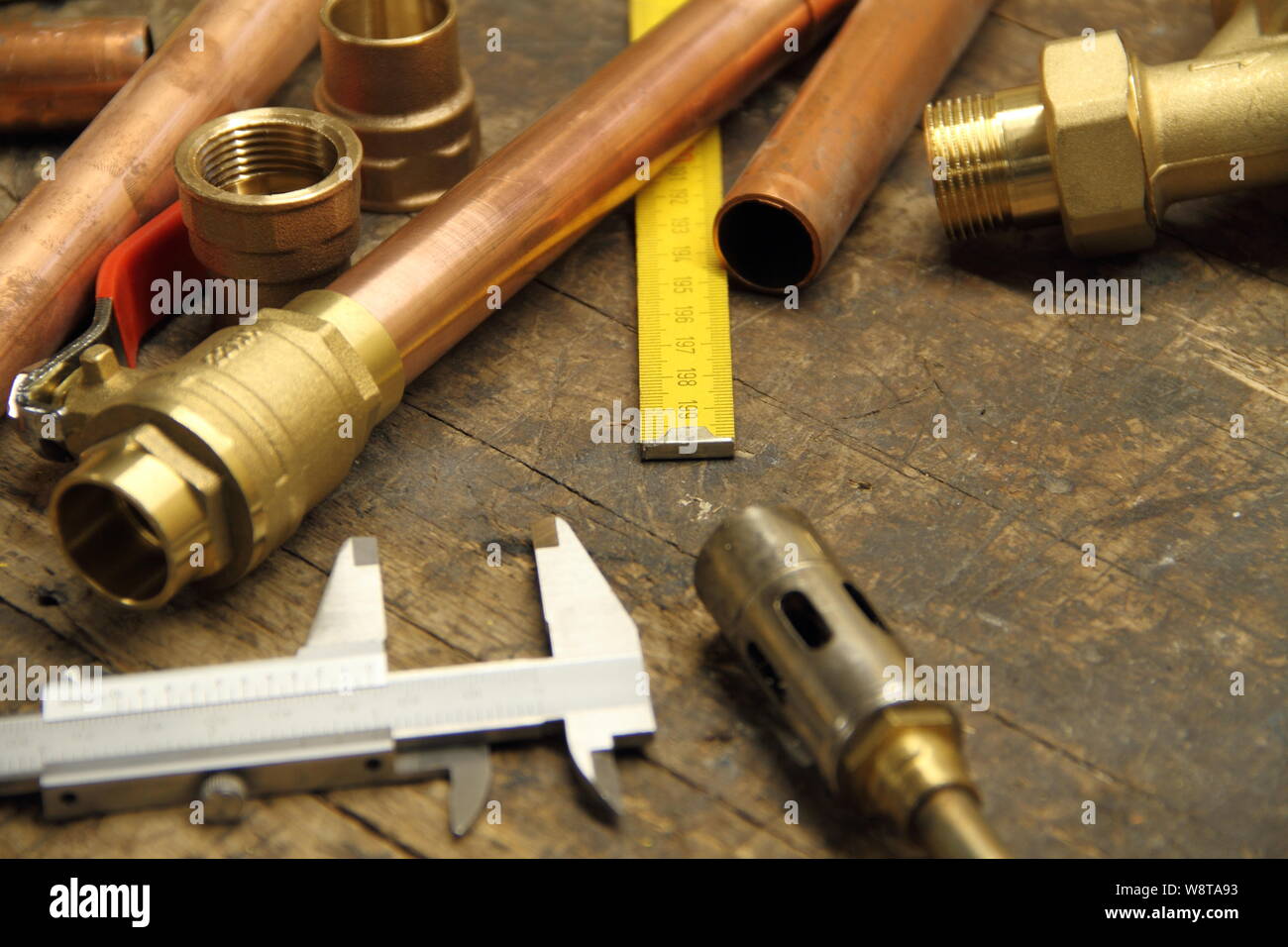 Installation Materials Example Installation material on a workbench Stock Photo - Alamy