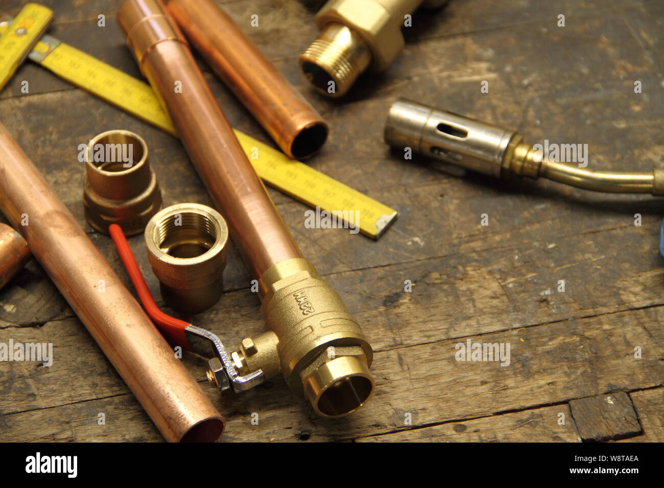 Installation Materials Example Installation material on a workbench Stock Photo - Alamy