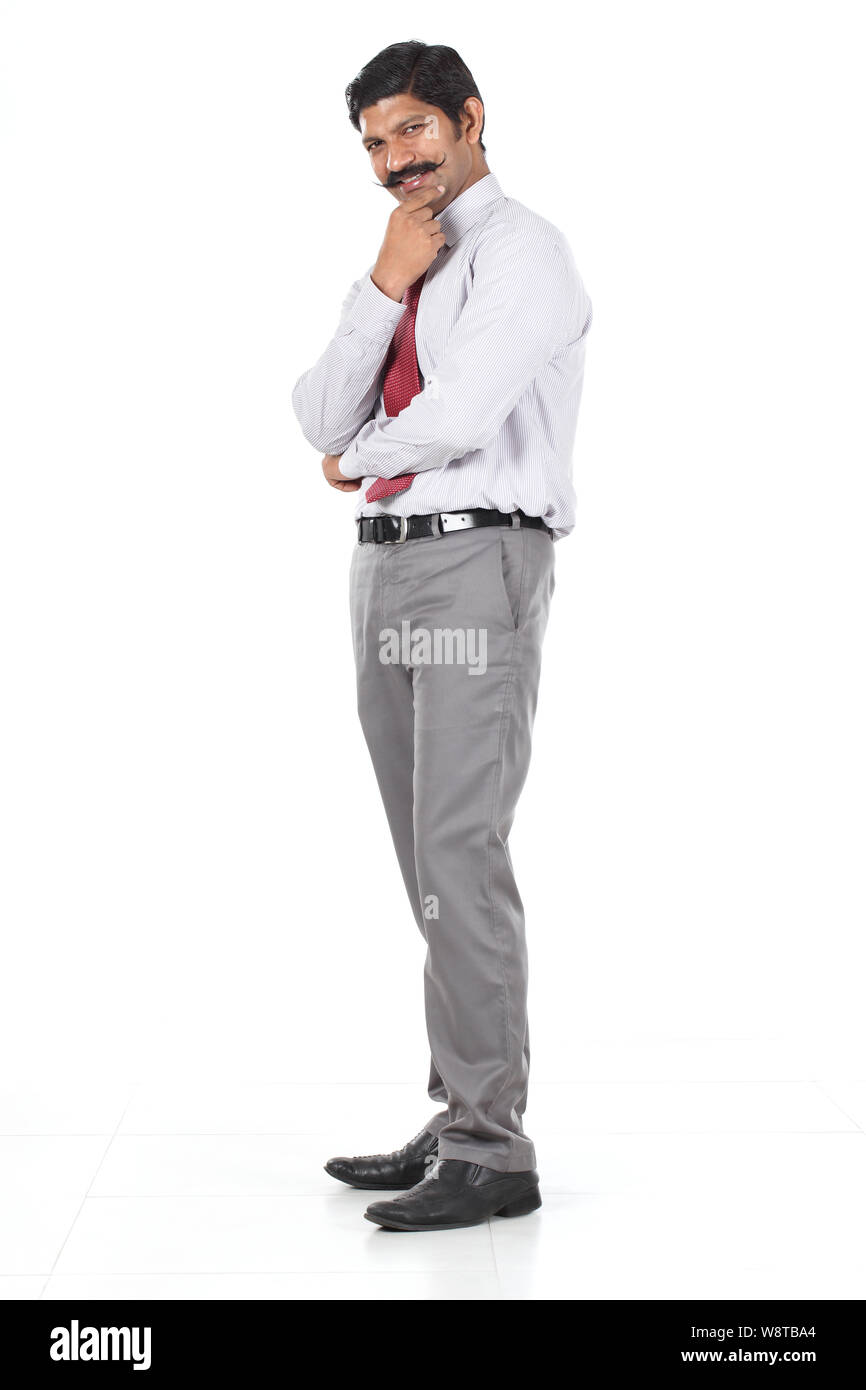 Man chin hand touching hi-res stock photography and images - Alamy
