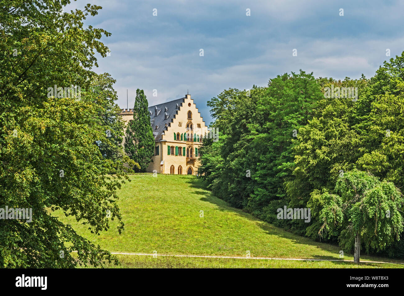 Coburg (Franken, Deutschland): Schloss Rosenau und Garten; Coburg, Germany: Rosenau castle and garden Stock Photo