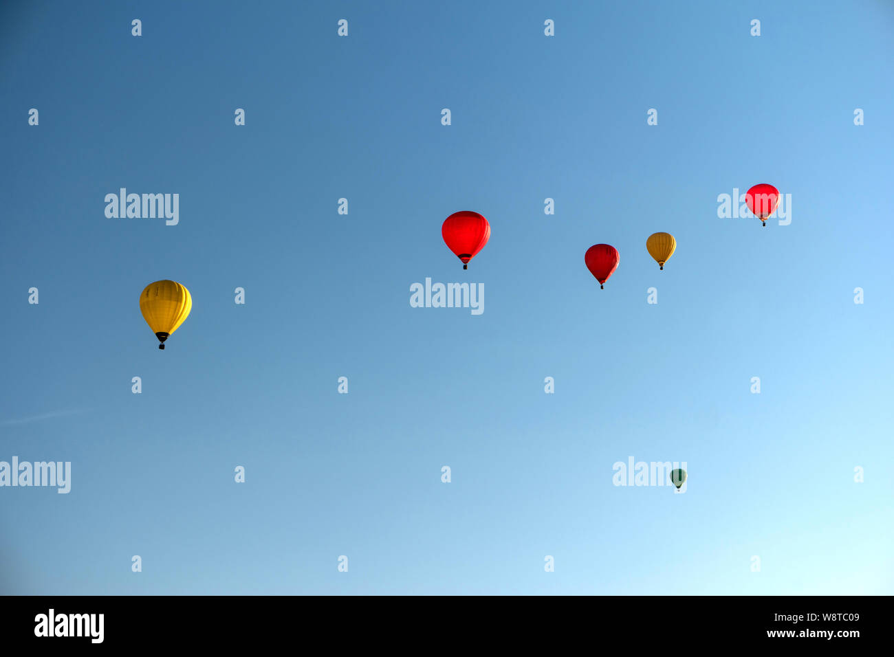 Several hot air balloons in the sky Stock Photo