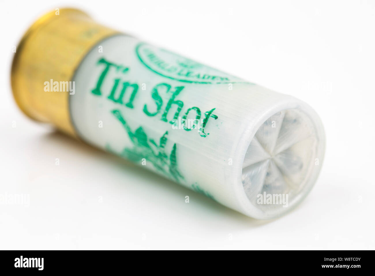 A 12gauge shotgun cartridge made by Gamebore. The cartridge is loaded