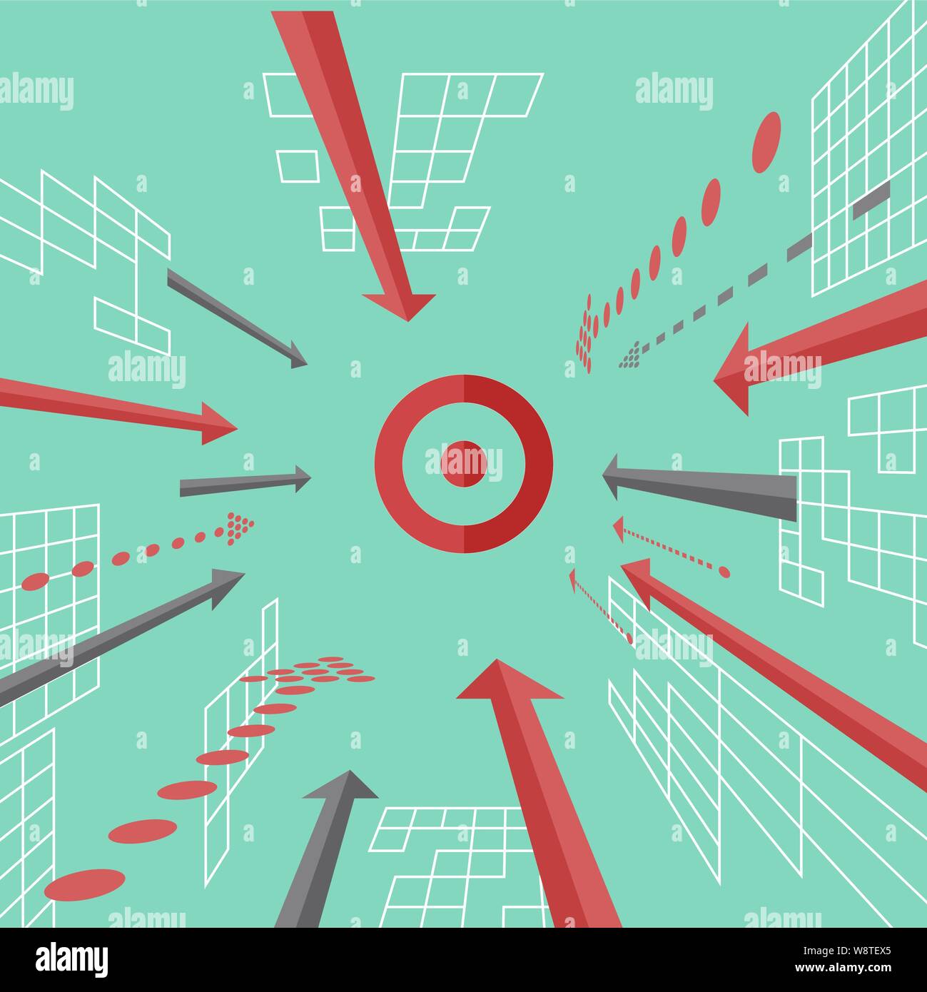 Arrrows that go to the target Stock Vector Image & Art - Alamy