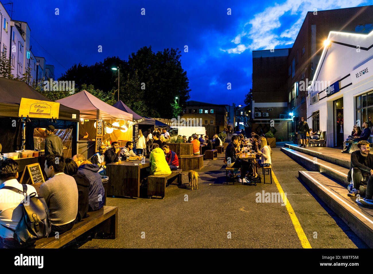 Hackney Downs Night Market at Hackney Downs Studios, London, UK Stock