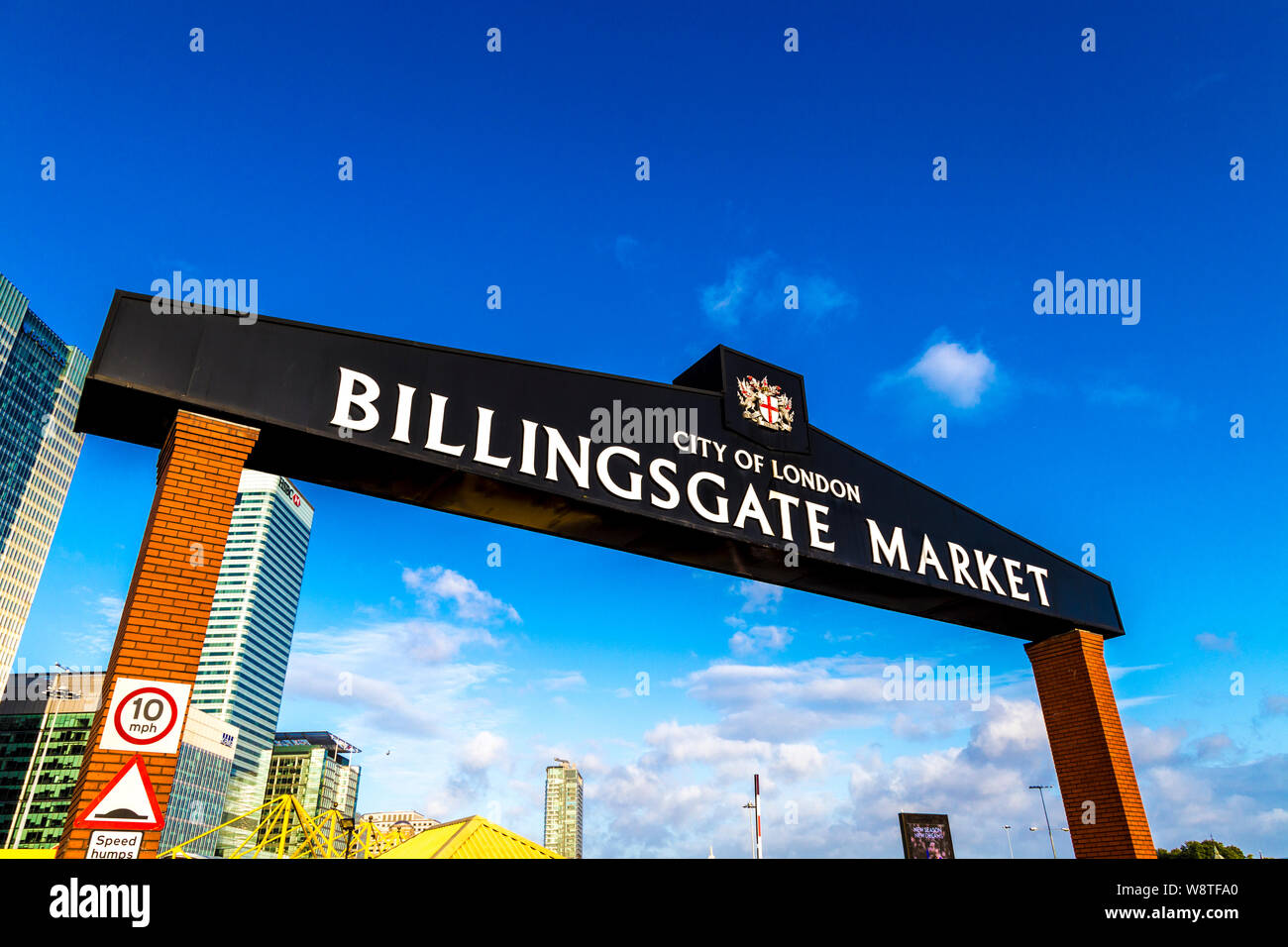Front gate of Billingsgate Market, London, UK Stock Photo Alamy