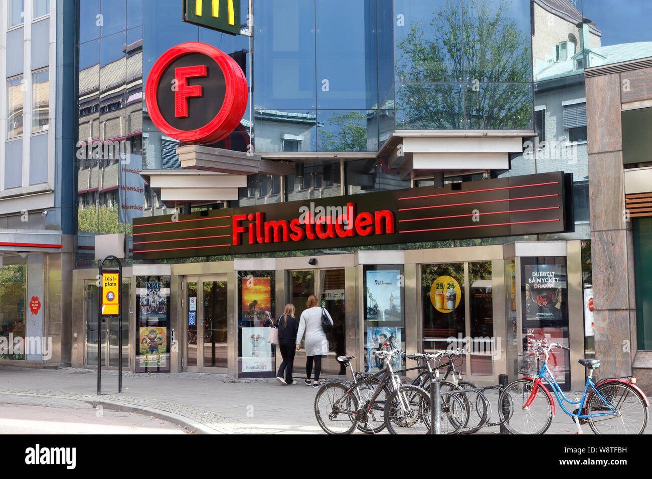 Karlstad, Sweden - August 7, 2019: Exterior view of the movie theater Filmstaden located at the Drottninggatan street. Stock Photo