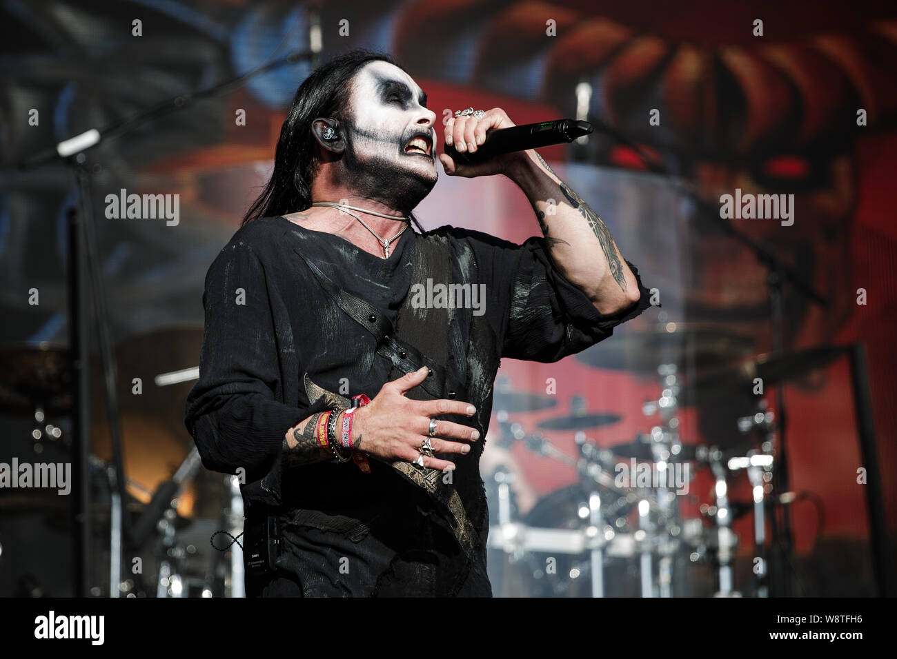 Cradle Of Filth perform live on stage at Bloodstock Open Air Festival, UK, 11th Aug, 2019. Stock Photo