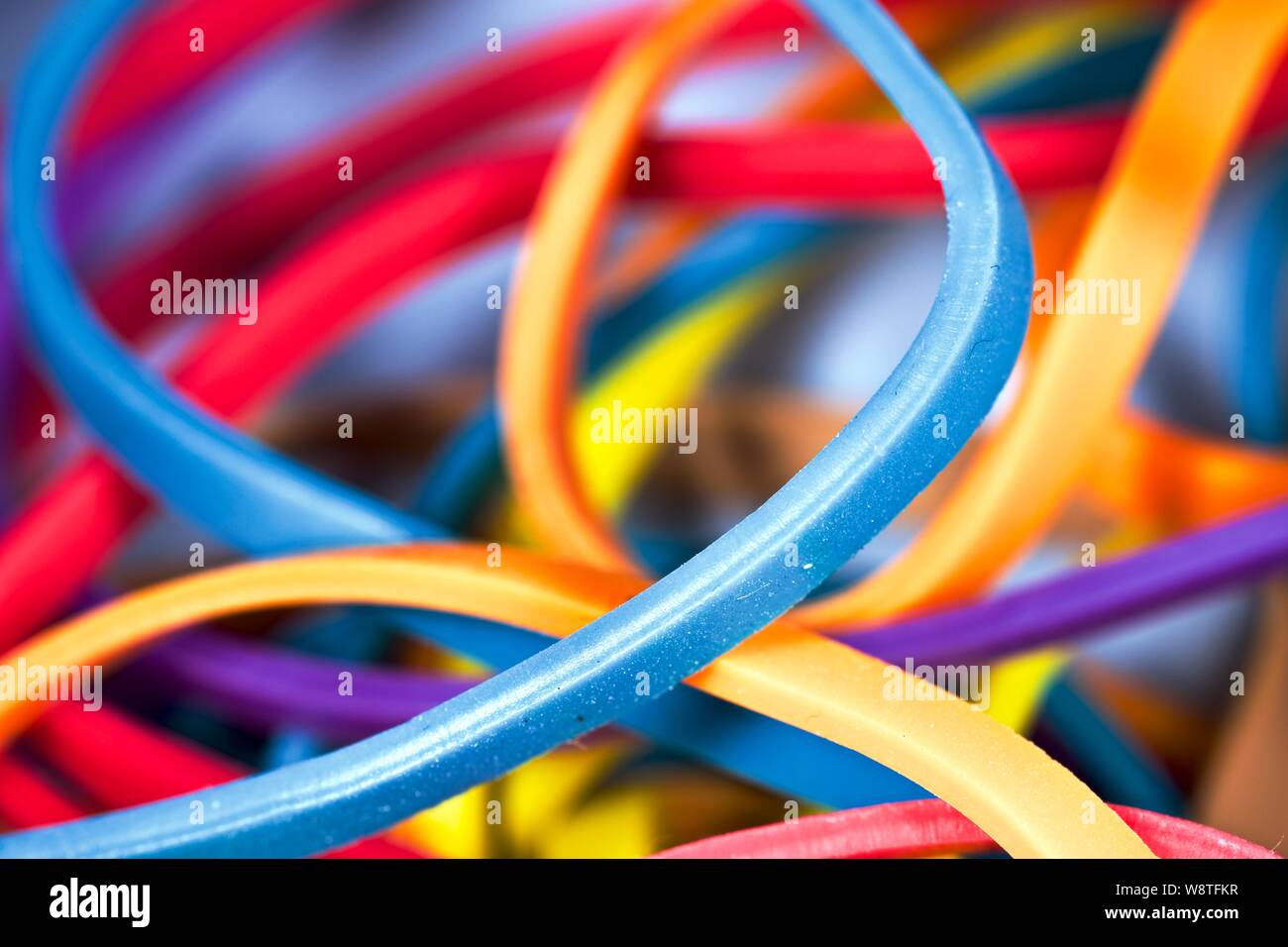 Neon Colored Elastic Rubber Bands Stock Photo - Image of heap, bands:  91227102