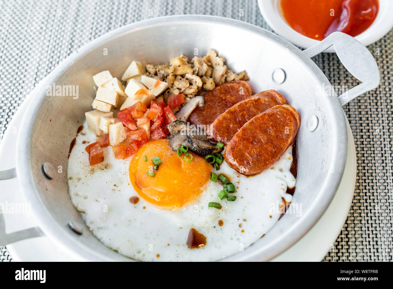 Thai Egg frying pan Stock Photo