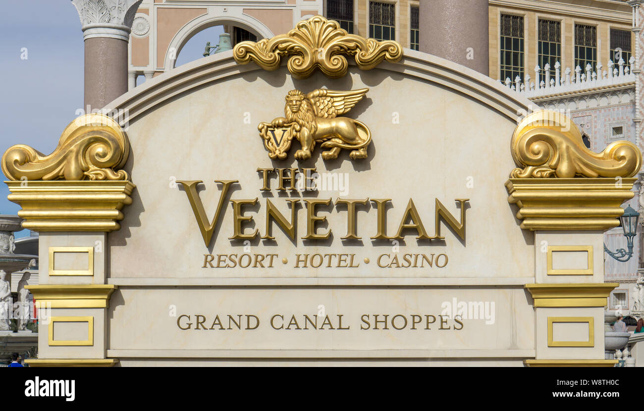 LAS VEGAS, NV/USA - FEBRUARY 14, 2016: The Venetian Resort Hotel Casino on the Las Vegas Strip. The Venetian is owned by the Las Vegas Sands Corporati Stock Photo