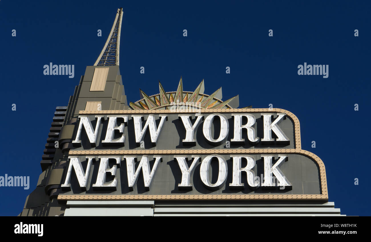 LAS VEGAS, NV/USA - FEBRUARY 14, 2016: New York-New York Hotel and Casino. New York-New York Hotel & Casino is a hotel and casino located on the Las V Stock Photo