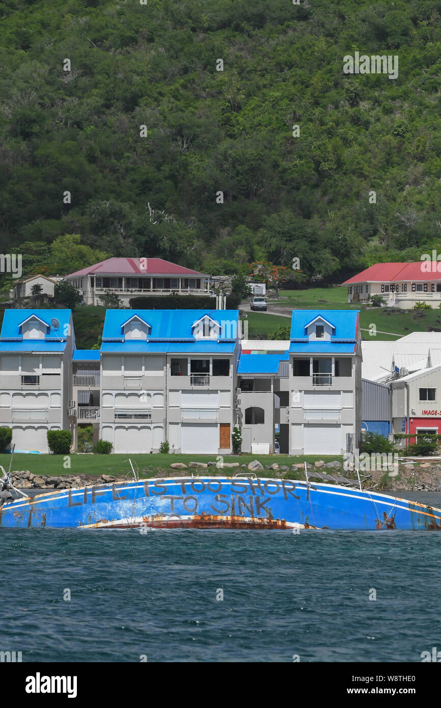 Hurricane Irma damage and aftermath - Sint Maarten island - Saint Maarten storm damage - St. Maarten weather - Hurricane Irma destruction Stock Photo