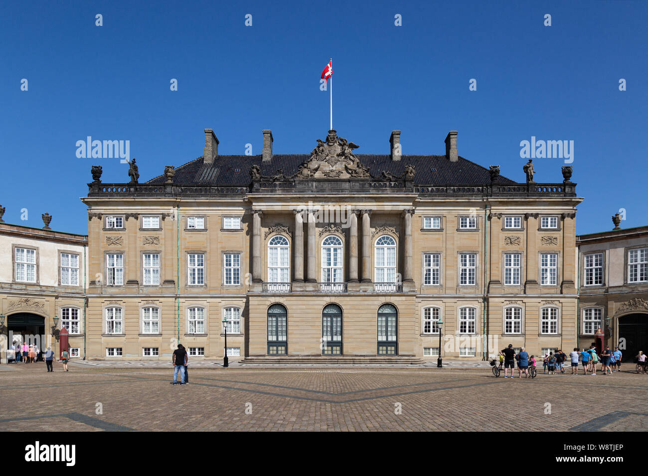 Amalienborg Palace Copenhagen Denmark - 17th century palace, home to the Danish Royal Family; Copenhagen Denmark Scandinavia Europe Stock Photo