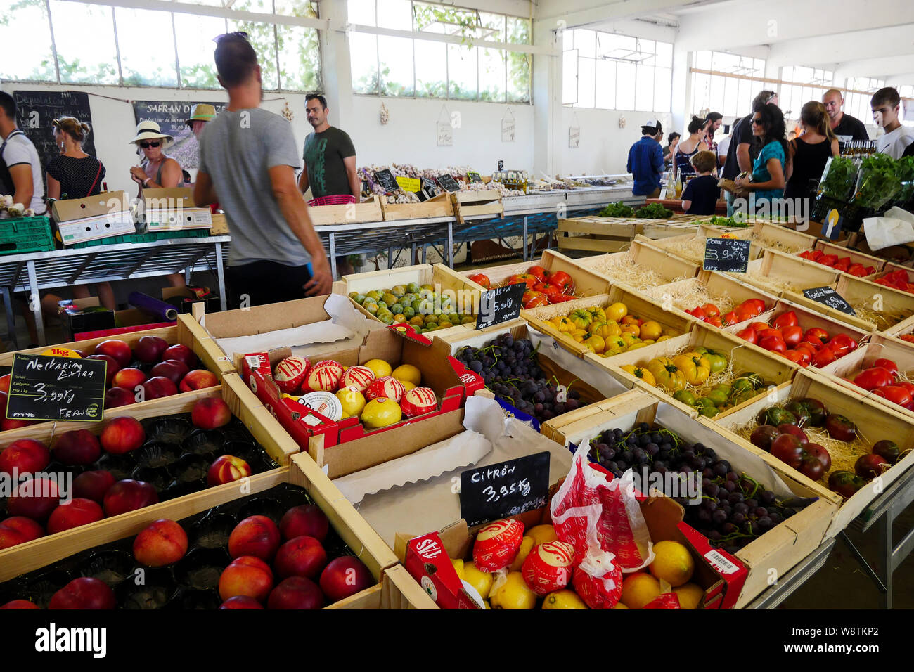 Covered market, SaintJean du Gard, Gard, France Stock Photo Alamy