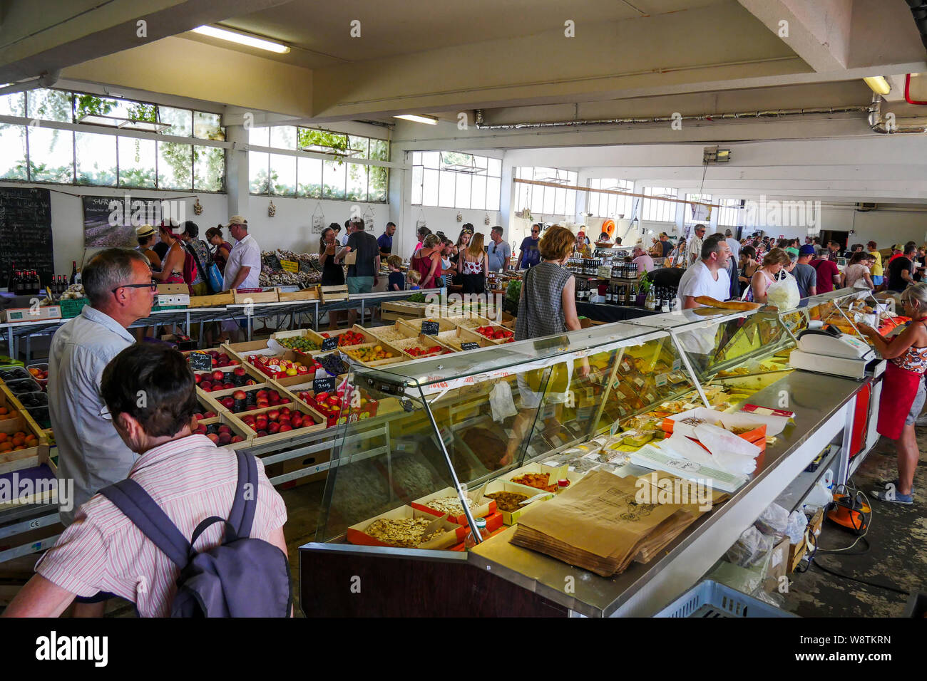 Covered market, SaintJean du Gard, Gard, France Stock Photo Alamy