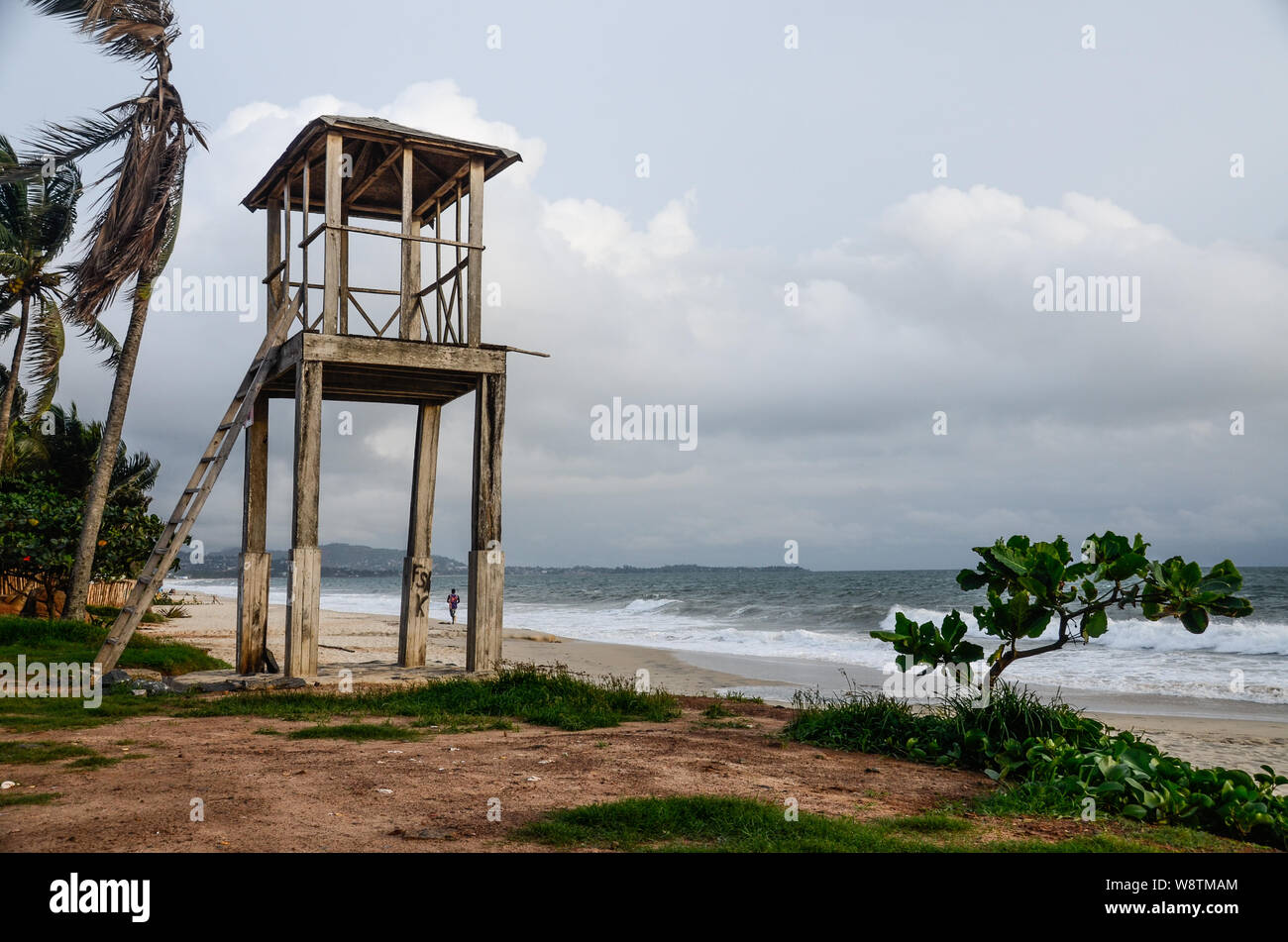 Lifeguard tower on Lumley Beach, Freetown, Sierra Leone in 2014 Stock Photo