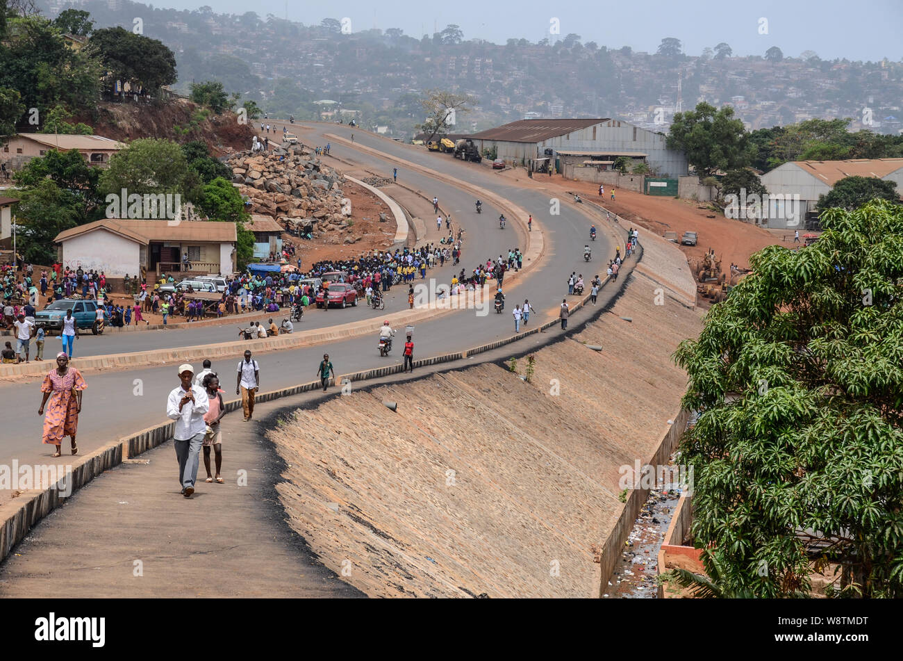 Street scene in Freetown, Sierra Leone in 2014 Stock Photo
