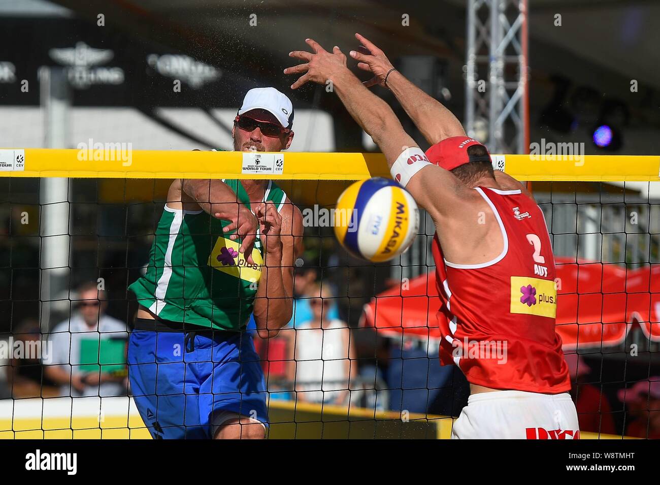 Vaduz, Liechtenstein. 10th Aug, 2019. FIVB BEACH VOLLEYBALL WORLD TOUR:  Vista general del campo central del torneio FIVB Beach Volleyball World  Tour Star 1, en Vaduz, Liechtenstein. (Foto: Bruno de Carvalho/Cordon Press)